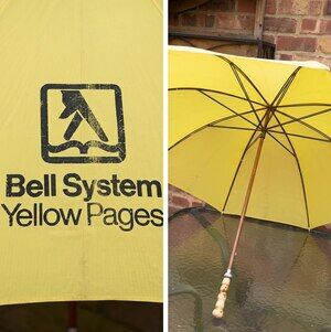 Vtg Bell System Yellow Pages Umbrella Advertising Promo Walking Fingers